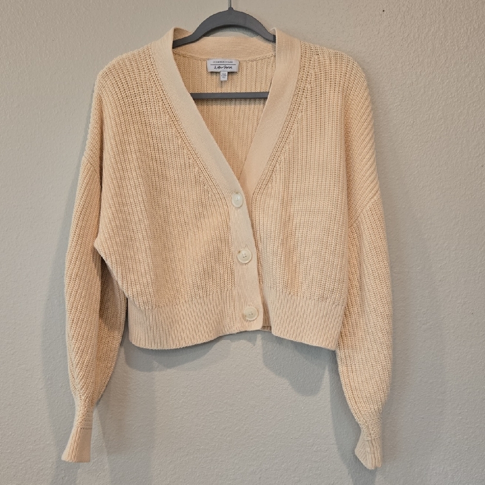& Other Stories Cream Balloon Sleeve Cardigan